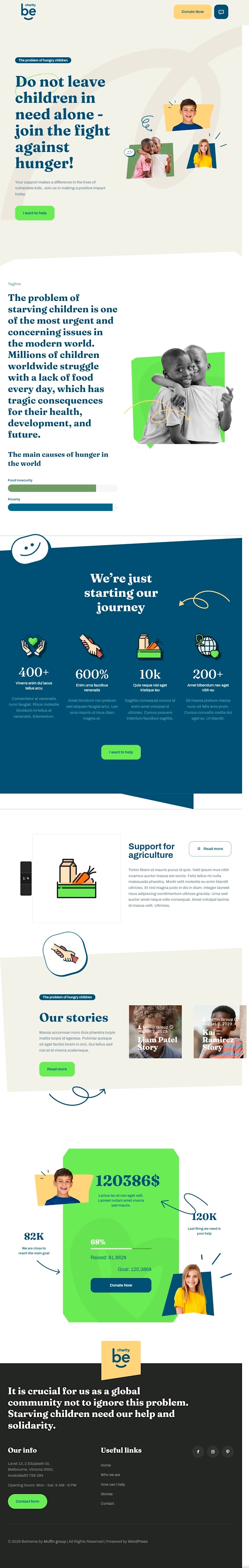 build charity website design