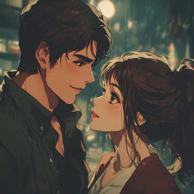 make a anime couple character art anime style