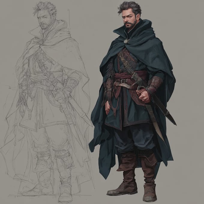 Draw dnd character art, fantasy illustration or concept art by ...
