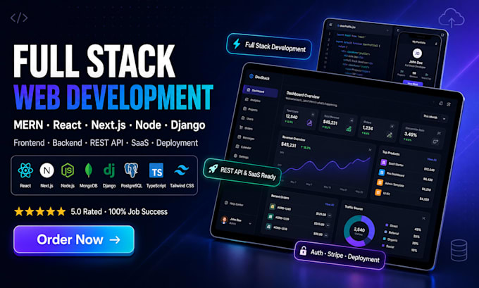 develop full stack web application mern react nextjs node django expert