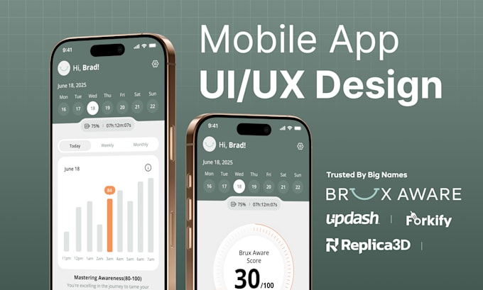 do mobile app design, figma app design, and UI UX design