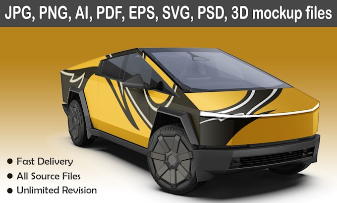 do tesla cybertruck wrap design or truck wrap