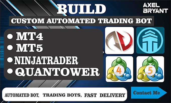 Build a custom automated trading bot for ninjatrader, mt4, mt5, or ...