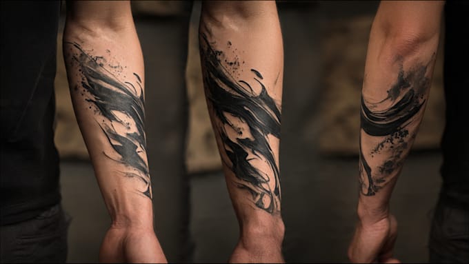 custom an abstract black tattoo design