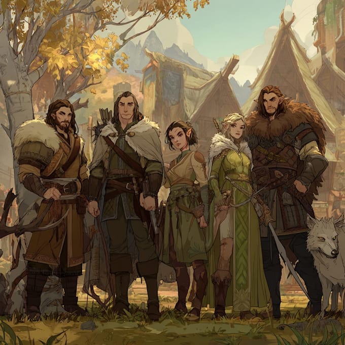 professionally draw your dnd character or party