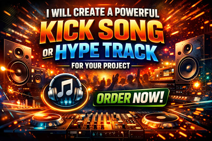 write and create a powerful kick song or hype track for your project