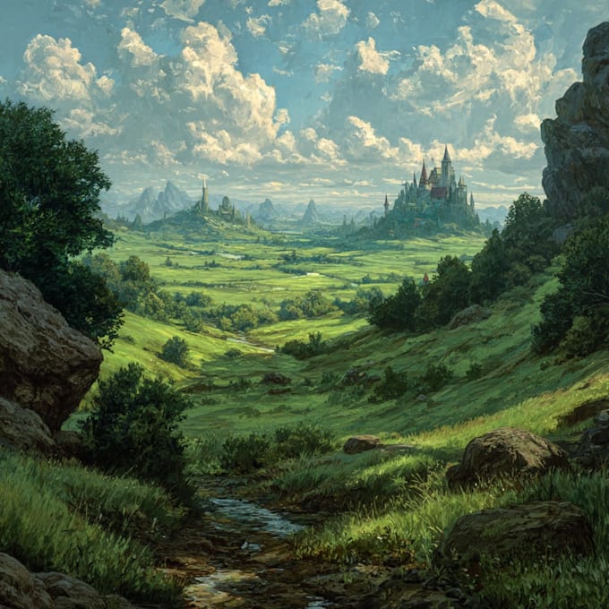 design detailed fantasy landscapes