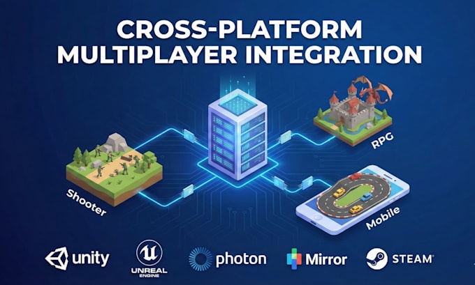 integrate multiplayer to your unity or unreal game using photon or mirror