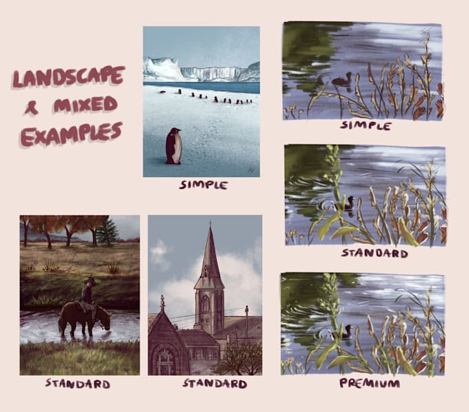 make small custom digital illustrations inspired by painting