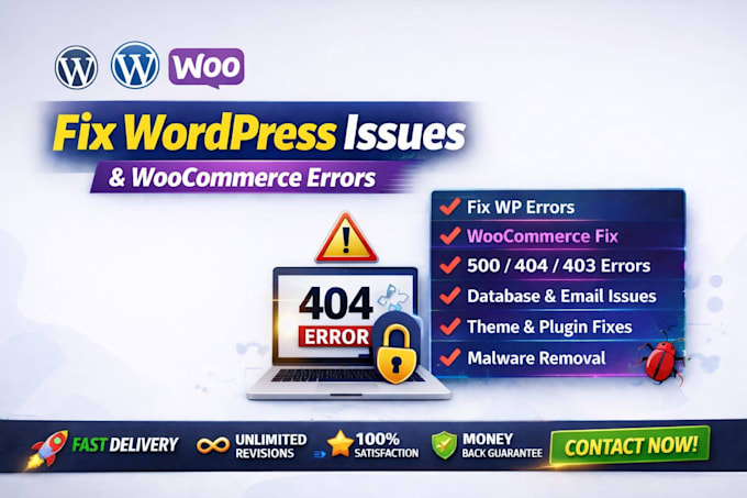 fix wordpress issues, fix wordpress error, wordpress bug fix, woocommerce fix
