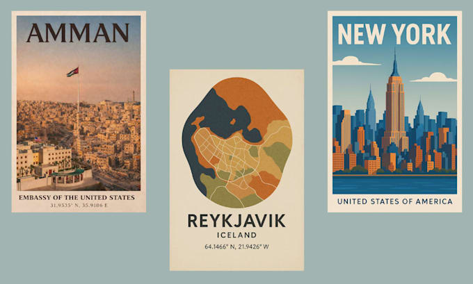design minimalist city wall art posters for home decor