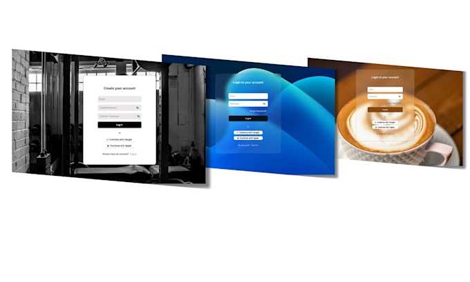 design login and signup screens using figma