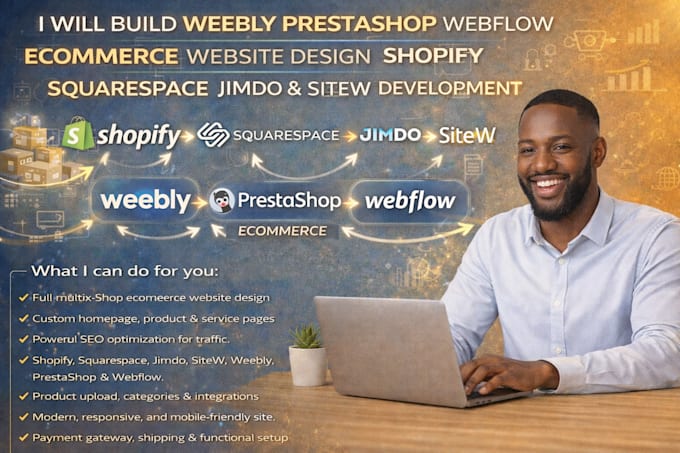 build weebly prestashop webflow ecommerce website design shopify development