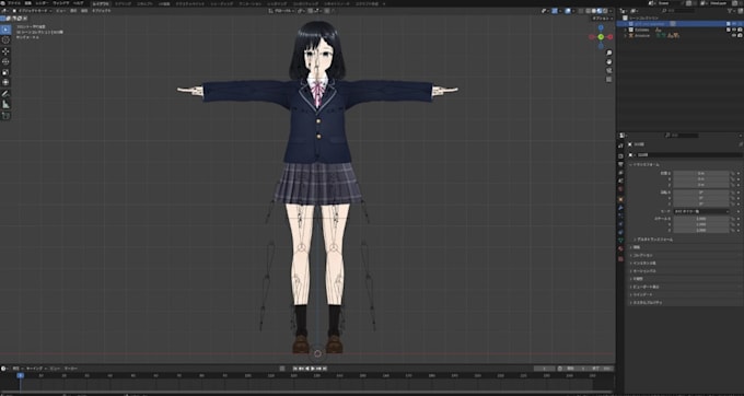 create and fix 3d anime character models for vtuber, vroid, vrchat with rigging