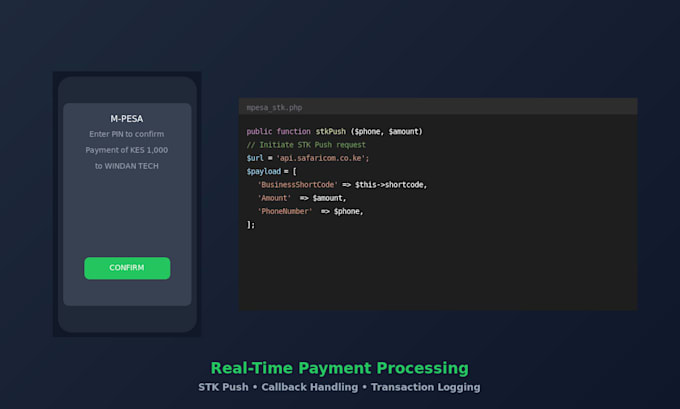 integrate mpesa daraja stk push API