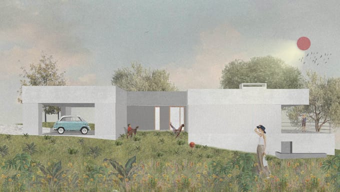 do post digital collage architectural visualization