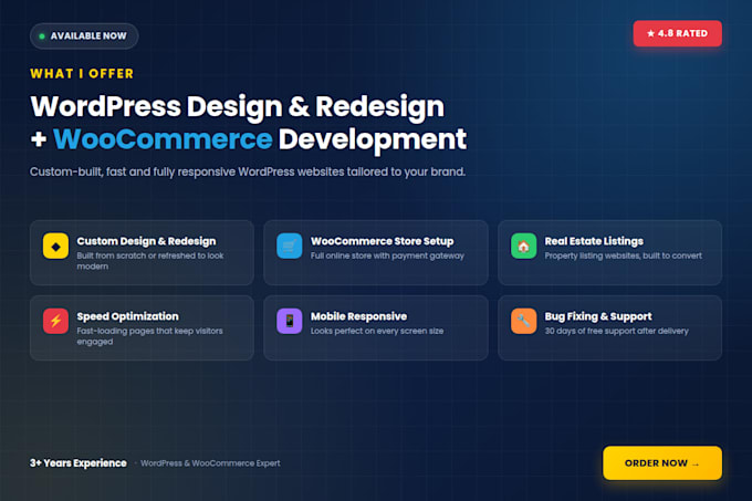 do wordpress website design, development, and ecommerce redesign
