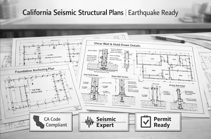 provide seismic structural plans for california homes