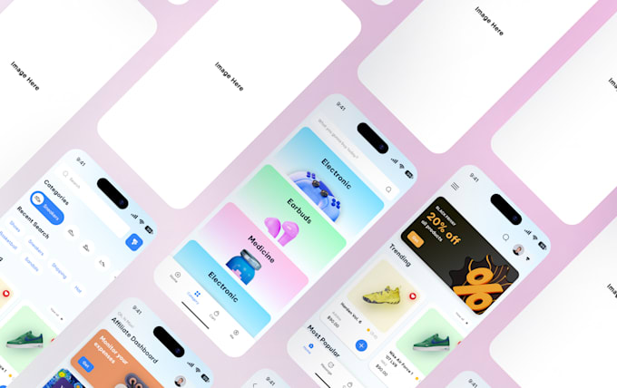 design creative mobile app UI UX in figma