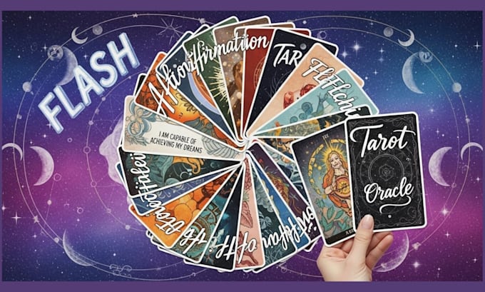 design custom flash, affirmation tarot and oracle cards