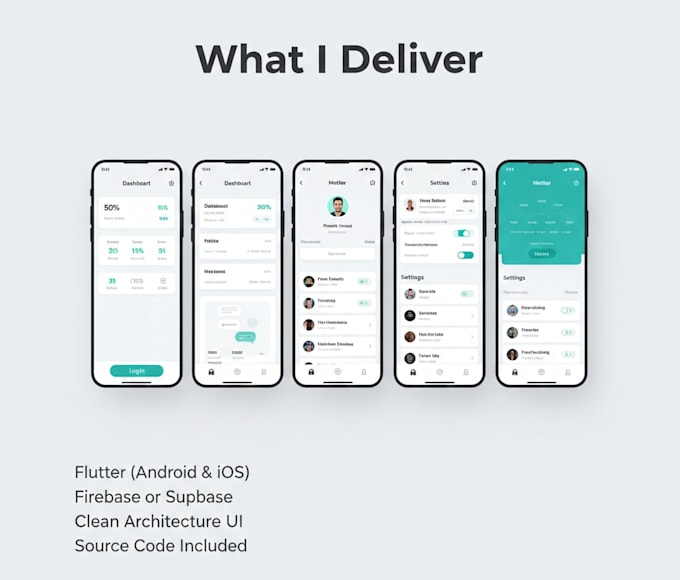 develop a modern flutter mobile app for ios and android