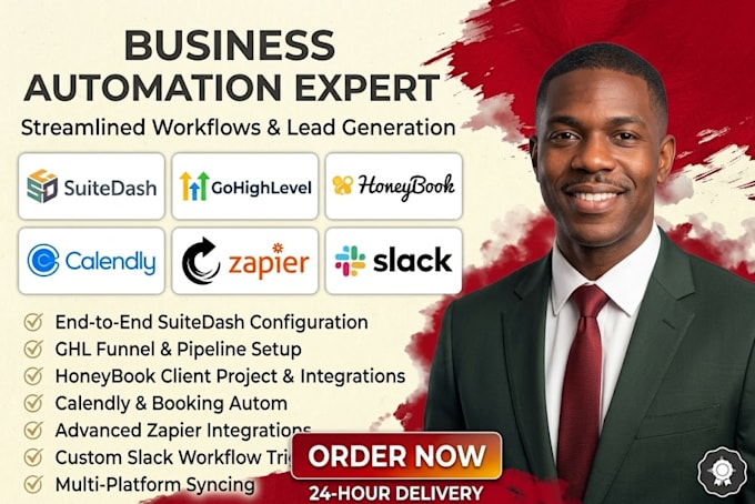 suitedash gohighlevel honeybook calendly setup zapier slack workflow automation