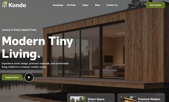 build squarespace cottage builder website cabin rental website tiny home website