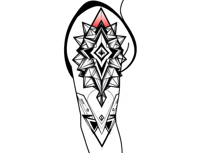 create sleeve tattoo design in geometric style