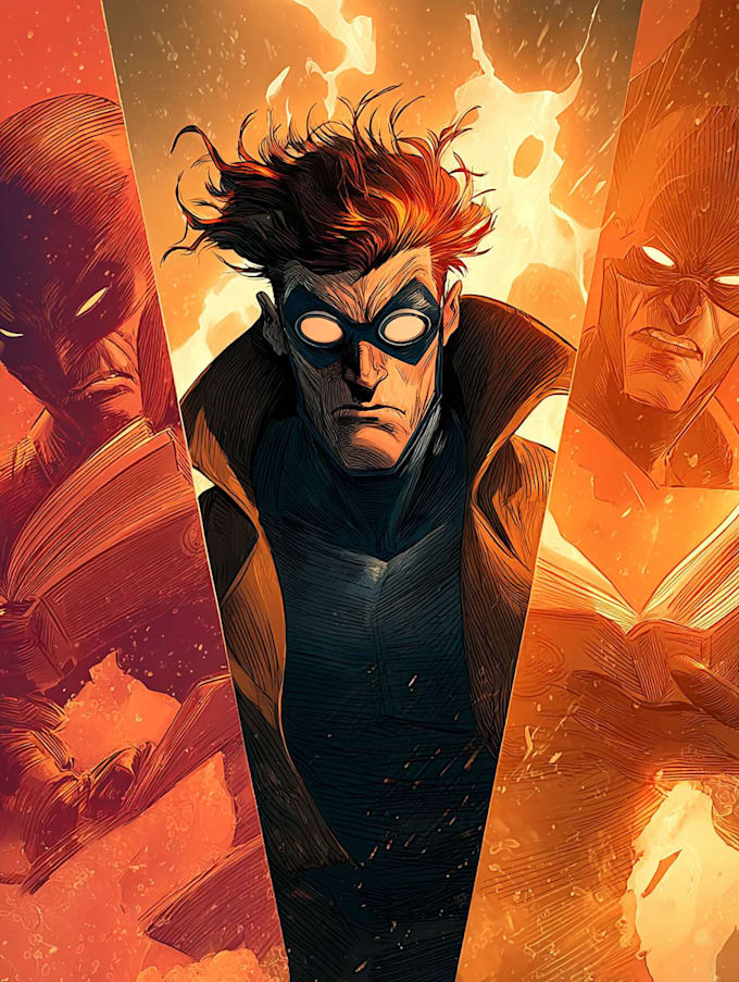comic book illustration superhero comic cover storyboard