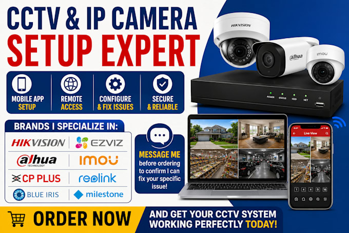 configure hikvision dahua IP camera nvr dvr and setup cctv remote access