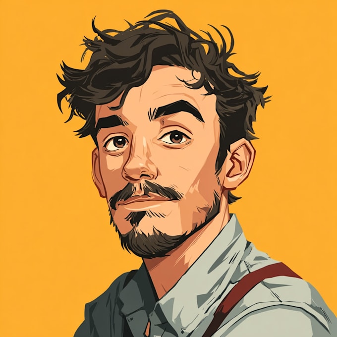 cartoon flat vector avatar or portrait