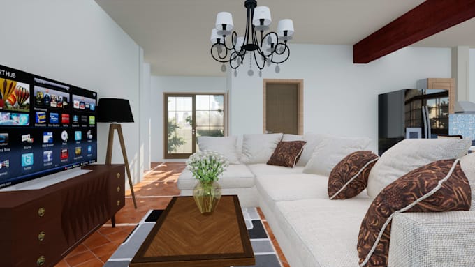 model and render interior on sketchup and archicad