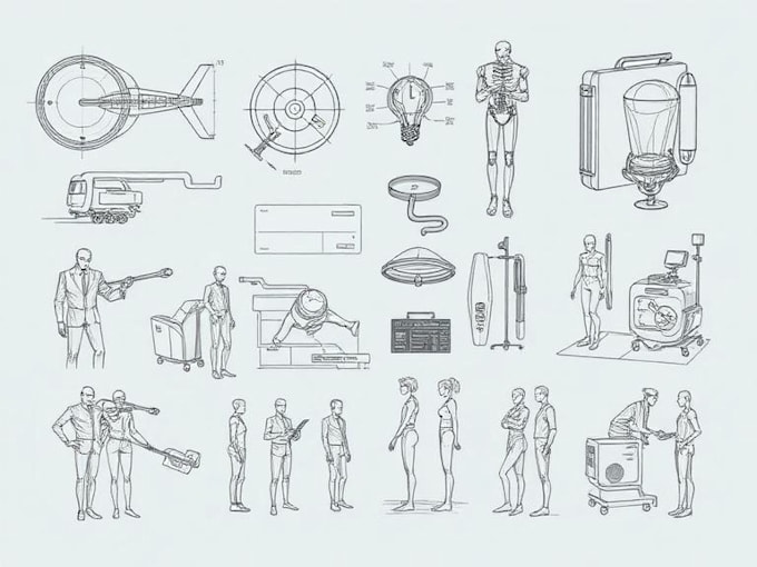 draw professional medical concept sketches