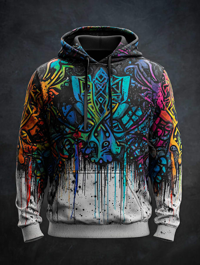 make hoodie design, mockup and tech pack