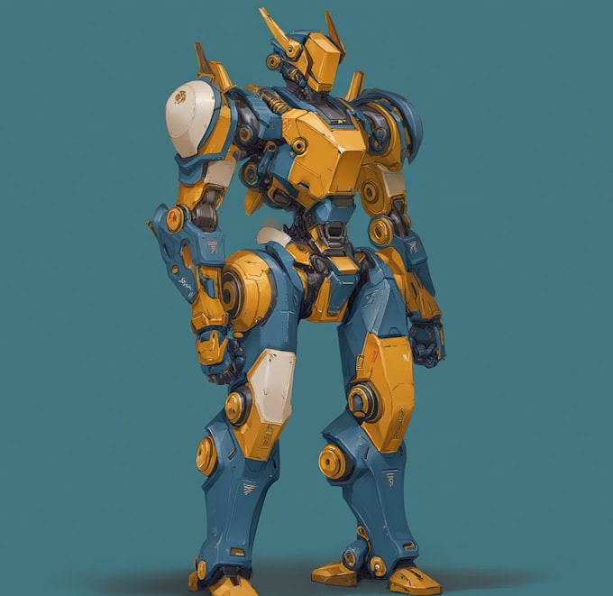 illustrate high quality futuristic mecha designs