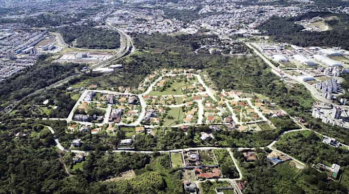 rebuild 3d land zoning, site plan layout, aerial view, master plan development