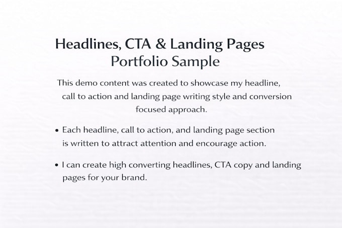 write high converting headlines, ctas and landing page copy