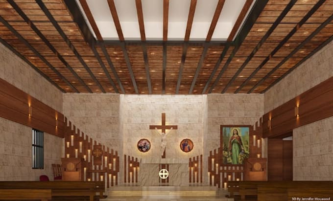 do 3d church design, 3d mosque, synagogue, temple, 3d shul design