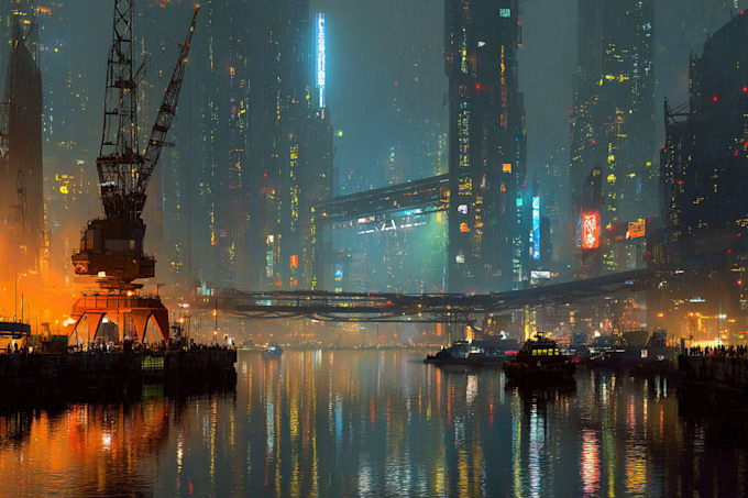 Do cyberpunk sci fi futuristic city illustration by Eliel_morgan | Fiverr