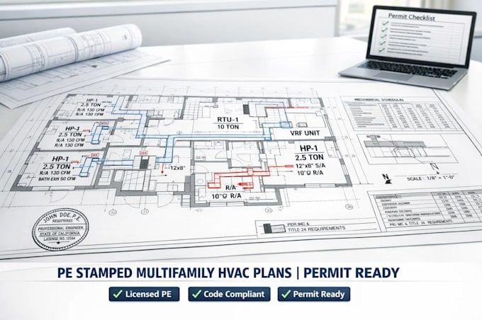Deliver licensed pe stamped multifamily hvac drawings for permits by ...