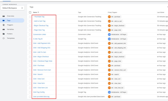 setup google analytics 4, ga4 ecommerce tracking, ga4 conversion tracking by GTM