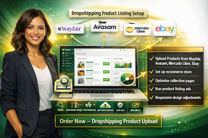 upload dropshipping product listing setup wayfair avasam mercado libre ebay