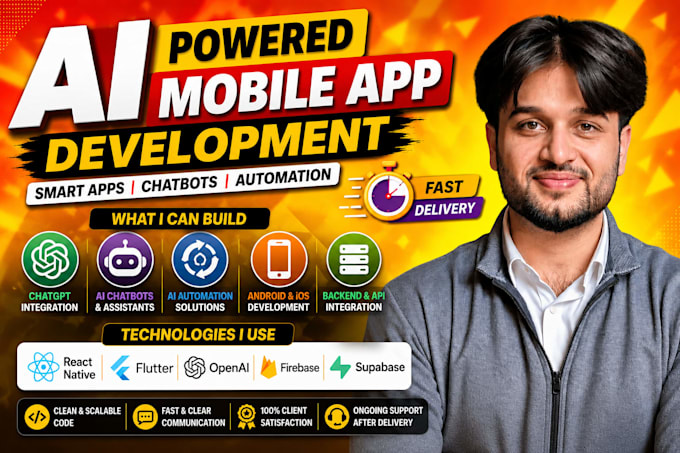 build ai powered mobile app with chatbot and automation