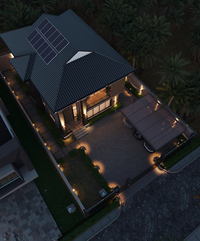 model and render 3d exterior design for your house
