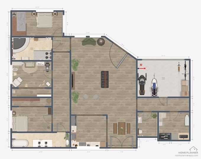 Design your room or house interior in 2d and 3d by Niobidesigns | Fiverr
