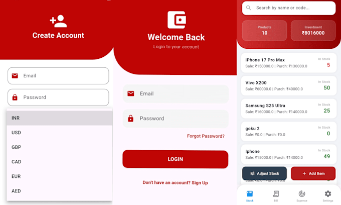 develop a professional android app with clean UI