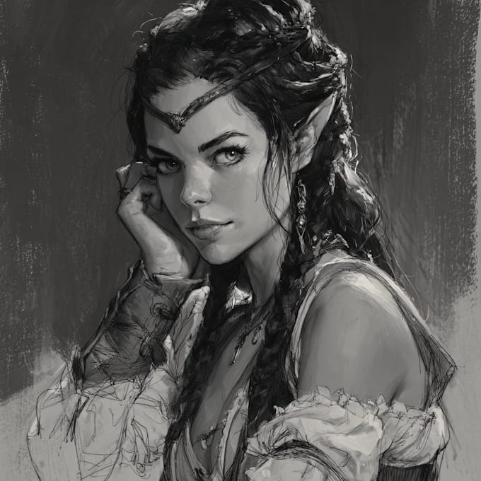 draw a fantasy character portrait for you