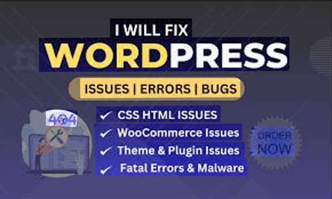 fix wordpress errors ,bugs and criticel issues