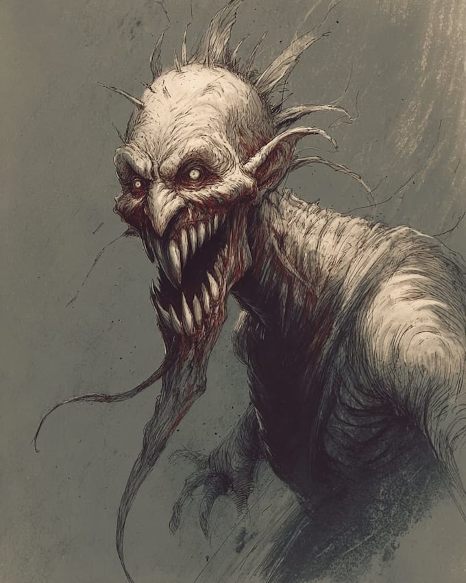 draw scary fantasy characters and horror creatures