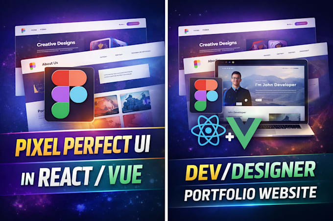 convert figma design to responsive react or vue website
